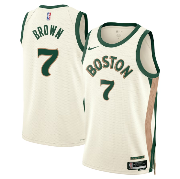 Unisex Boston Celtics Jaylen Brown Nike White 2023-24 Swingman Jersey - City Edition - The Official NBA Lib. One Store, Every Team