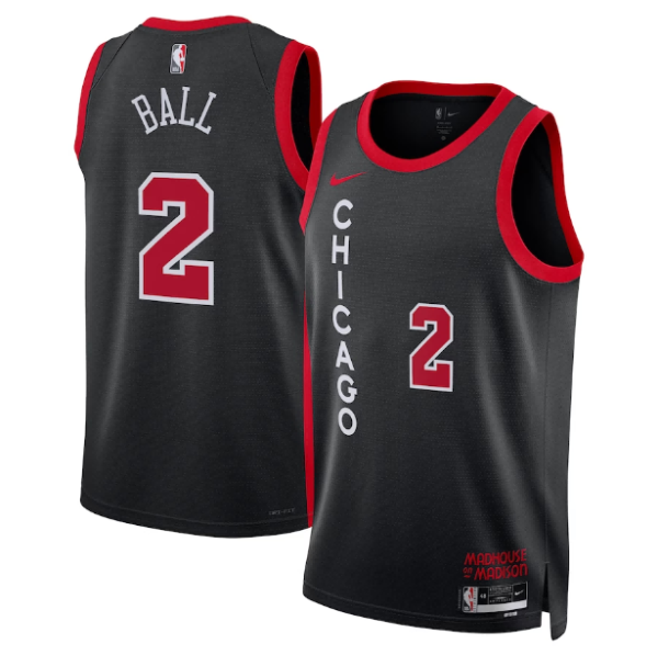 Unisex Chicago Bulls Lonzo Ball Nike Black 2023-24 Swingman Jersey - City Edition - The Official NBA Lib. One Store, Every Team
