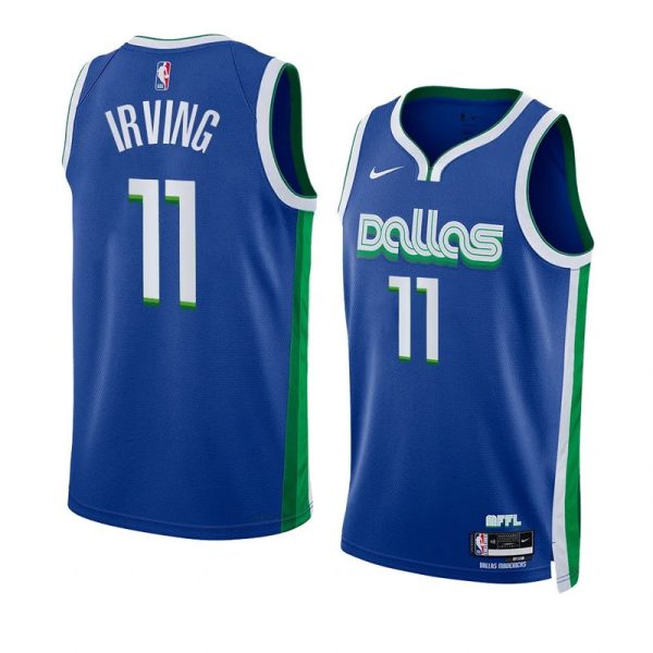 Unisex Dallas Mavericks Kyrie Irving Nike Blue 2022-23 Swingman Jersey - City Edition - The Official NBA Lib. One Store, Every Team