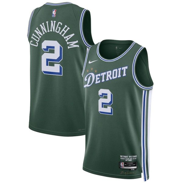 Unisex Detroit Pistons Cade Cunningham Nike Green 2022-23 Swingman Jersey - City Edition - The Official NBA Lib. One Store, Every Team