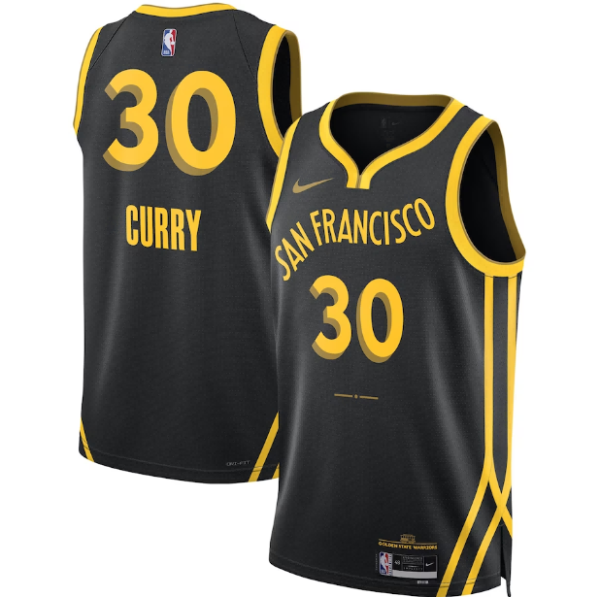 Unisex Golden State Warriors Stephen Curry Nike Black 2023-24 Swingman Jersey - City Edition - The Official NBA Lib. One Store, Every Team