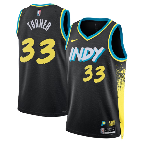 Unisex Indiana Pacers Myles Turner Nike Black Swingman Jersey - City Edition - The Official NBA Lib. One Store, Every Team
