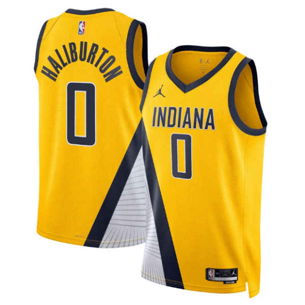 Unisex Indiana Pacers Tyrese Haliburton Jordan Gold Swingman Jersey - Statement Edition - The Official NBA Lib. One Store, Every Team