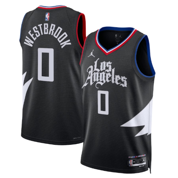 Unisex LA Clippers Russell Westbrook Jordan Black Swingman Jersey - Statement Edition - The Official NBA Lib. One Store, Every Team