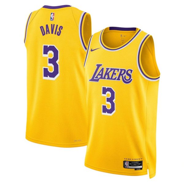 Unisex Los Angeles Lakers Anthony Davis Nike Yellow Swingman Jersey - Icon Edition - The Official NBA Lib. One Store, Every Team