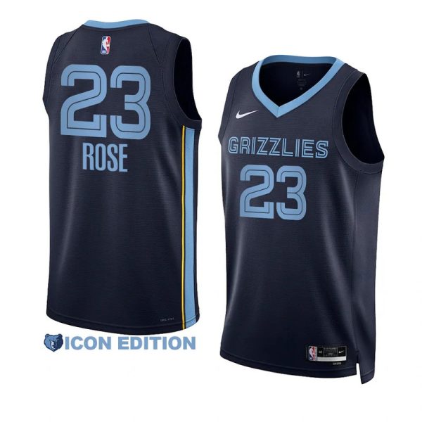 Unisex Memphis Grizzlies Derrick Rose Nike Navy Swingman Jersey - Icon Edition - The Official NBA Lib. One Store, Every Team