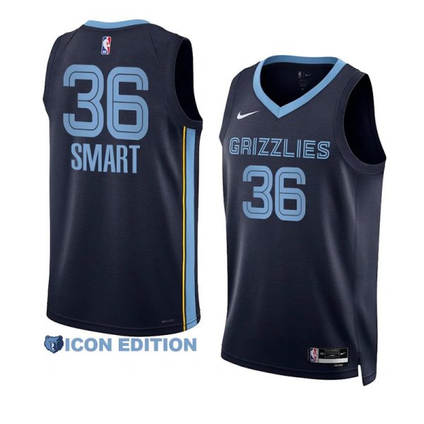 Unisex Memphis Grizzlies Marcus Smart Nike Navy Swingman Jersey - Icon Edition - The Official NBA Lib. One Store, Every Team