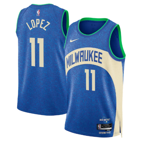 Unisex Milwaukee Bucks Brook Lopez Nike Blue Swingman Jersey - City Edition - The Official NBA Lib. One Store, Every Team