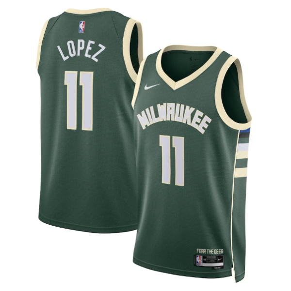 Unisex Milwaukee Bucks Brook Lopez Nike Hunter Green Swingman Jersey - Icon Edition - The Official NBA Lib. One Store, Every Team