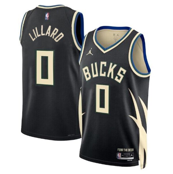 Unisex Milwaukee Bucks Damian Lillard Jordan Black Swingman Jersey - Statement Edition - The Official NBA Lib. One Store, Every Team