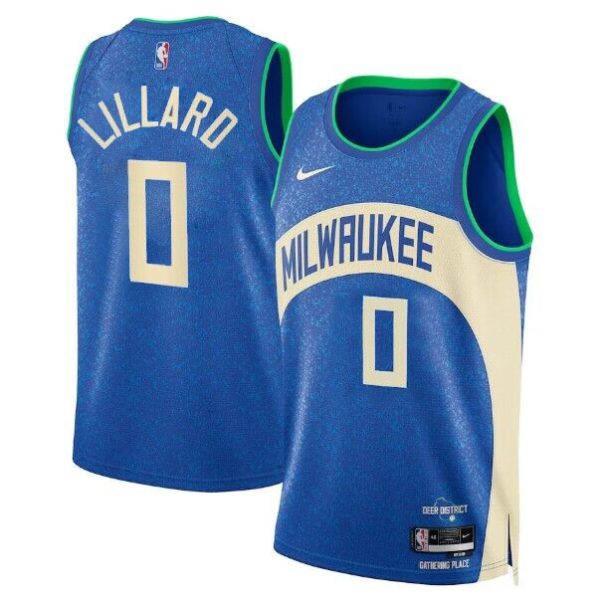 Unisex Milwaukee Bucks Damian Lillard Nike Blue Swingman Jersey - City Edition - The Official NBA Lib. One Store, Every Team