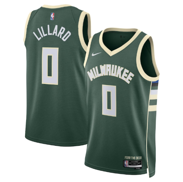 Unisex Milwaukee Bucks Damian Lillard Nike Hunter Green Swingman Jersey - Icon Edition - The Official NBA Lib. One Store, Every Team
