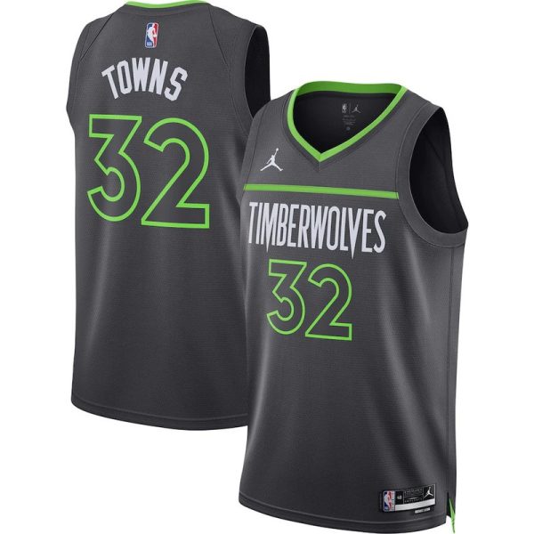 Unisex Minnesota Timberwolves Karl-Anthony Towns Jordan Brand Charcoal Swingman Jersey - Statement Edition - The Official NBA Lib. One Store, Every Team