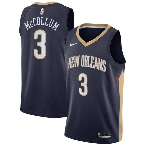 Unisex New Orleans Pelicans CJ McCollum Nike Navy Swingman Jersey - Icon Edition - The Official NBA Lib. One Store, Every Team
