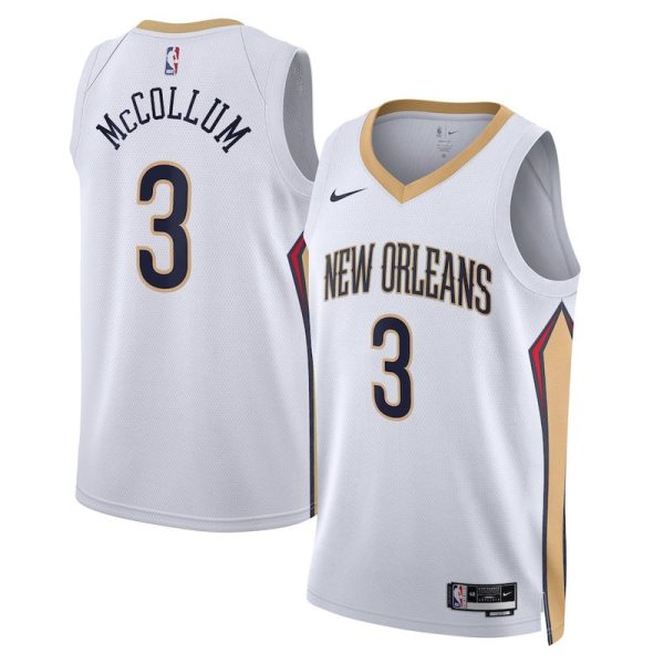 Unisex New Orleans Pelicans CJ McCollum Nike White Swingman Jersey - Association Edition - The Official NBA Lib. One Store, Every Team