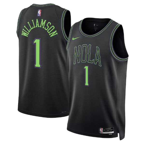 Unisex New Orleans Pelicans Zion Williamson Nike Black 2023-24 Swingman Jersey - City Edition - The Official NBA Lib. One Store, Every Team
