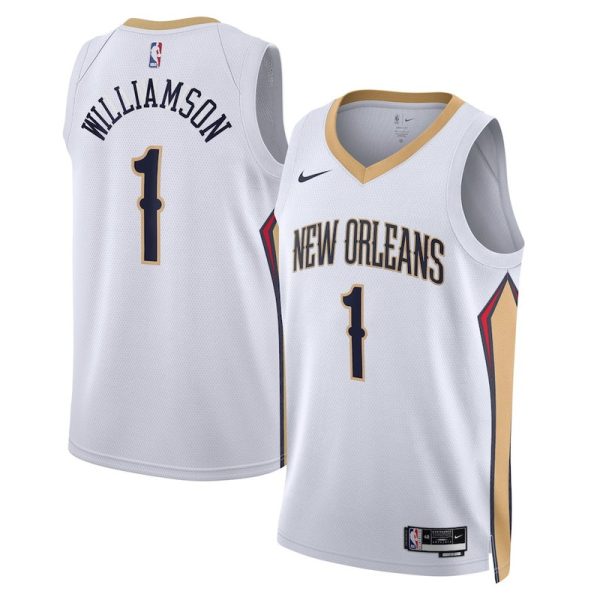 Unisex New Orleans Pelicans Zion Williamson Nike White Swingman Jersey - Association Edition - The Official NBA Lib. One Store, Every Team