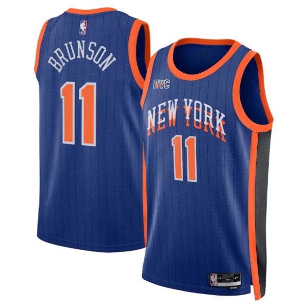 Unisex New York Knicks Jalen Brunson Nike Blue 2023-24 Swingman Jersey - City Edition - The Official NBA Lib. One Store, Every Team