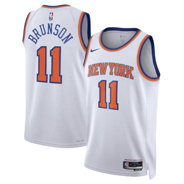 Unisex New York Knicks Jalen Brunson Nike White Swingman Jersey - Association Edition - The Official NBA Lib. One Store, Every Team