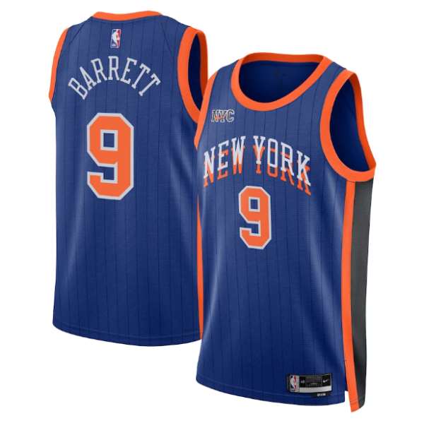 Unisex New York Knicks RJ Barrett Nike Blue 2023-24 Swingman Jersey - City Edition - The Official NBA Lib. One Store, Every Team