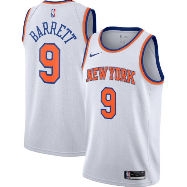 Unisex New York Knicks RJ Barrett Nike White Swingman Jersey - Association Edition - The Official NBA Lib. One Store, Every Team