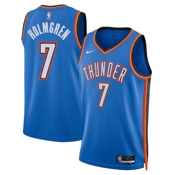 Unisex Oklahoma City Thunder Chet Holmgren Nike Blue Swingman Jersey - Icon Edition - The Official NBA Lib. One Store, Every Team