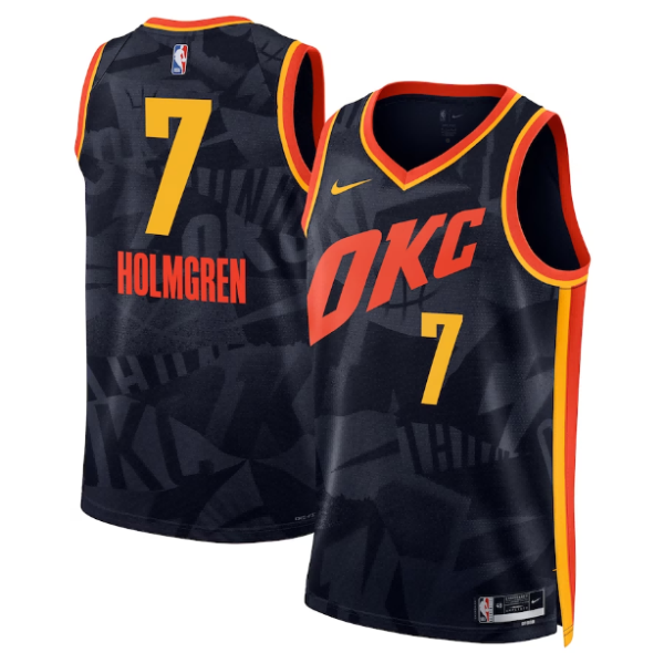 Unisex Oklahoma City Thunder Chet Holmgren Nike Navy 2023-24 Swingman Jersey - City Edition - The Official NBA Lib. One Store, Every Team