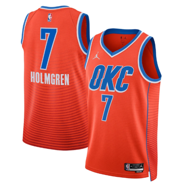 Unisex Oklahoma City Thunder Chet Holmgren Nike Orange Swingman Jersey - Statement Edition - The Official NBA Lib. One Store, Every Team