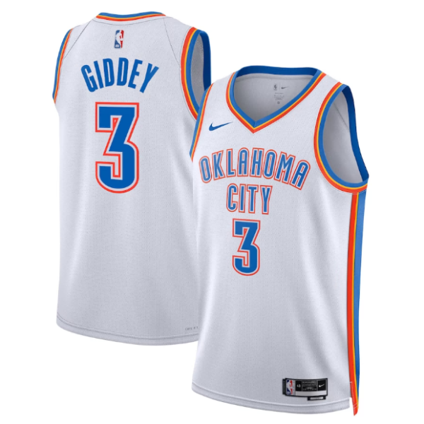 Unisex Oklahoma City Thunder Josh Giddey Nike White Swingman Jersey - Association Edition - The Official NBA Lib. One Store, Every Team