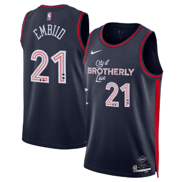 Unisex Philadelphia 76ers Joel Embiid Nike Navy City Edition Swingman Jersey - The Official NBA Lib. One Store, Every Team