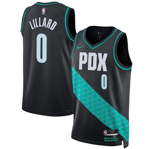 Unisex Portland Trail Blazers Damian Lillard Nike Black Swingman Jersey - City Edition - The Official NBA Lib. One Store, Every Team
