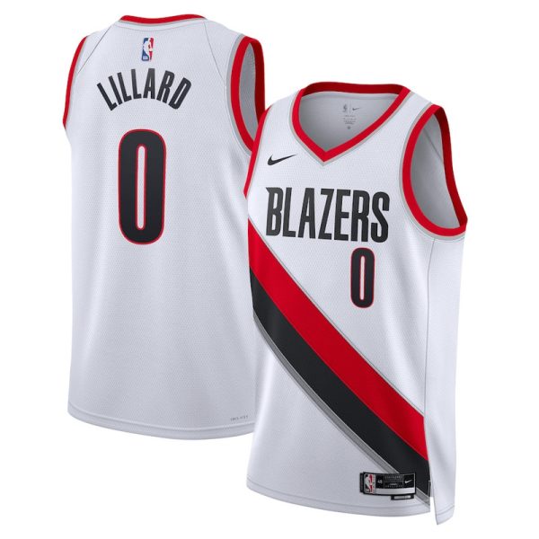 Unisex Portland Trail Blazers Damian Lillard Nike White Swingman Jersey - Association Edition - The Official NBA Lib. One Store, Every Team