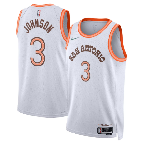 Unisex San Antonio Spurs Keldon Johnson Nike White Swingman Jersey - City Edition - The Official NBA Lib. One Store, Every Team