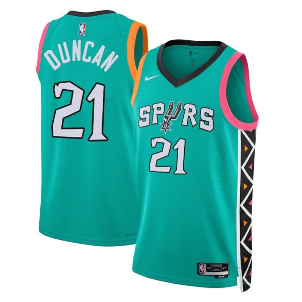 Unisex San Antonio Spurs Tim Duncan Nike Turquoise Swingman Jersey - City Edition - The Official NBA Lib. One Store, Every Team