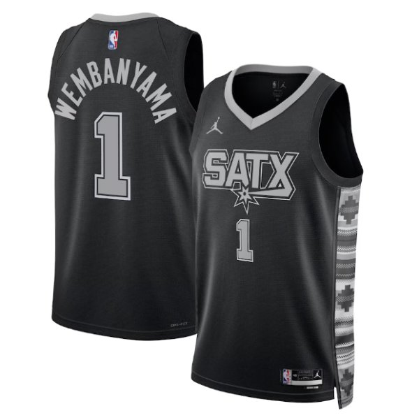 Unisex San Antonio Spurs Victor Wembanyama Jordan Black Swingman Jersey - Statement Edition - The Official NBA Lib. One Store, Every Team