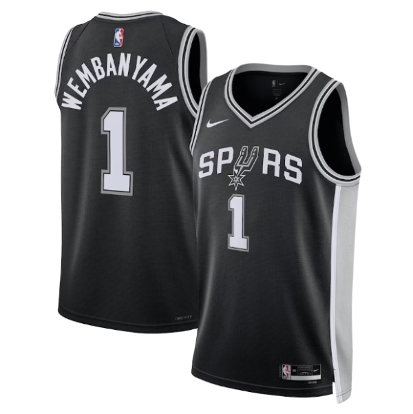 Unisex San Antonio Spurs Victor Wembanyama Nike Black Swingman Jersey - Icon Edition - The Official NBA Lib. One Store, Every Team