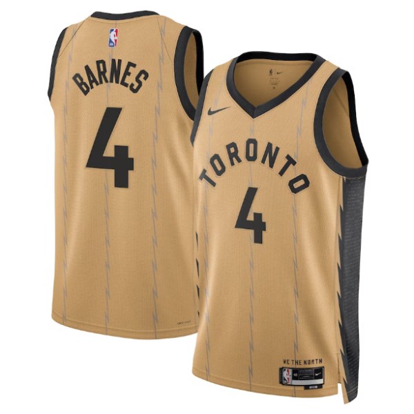 Unisex Toronto Raptors Scottie Barnes Nike Gold City Edition Swingman Jersey - The Official NBA Lib. One Store, Every Team